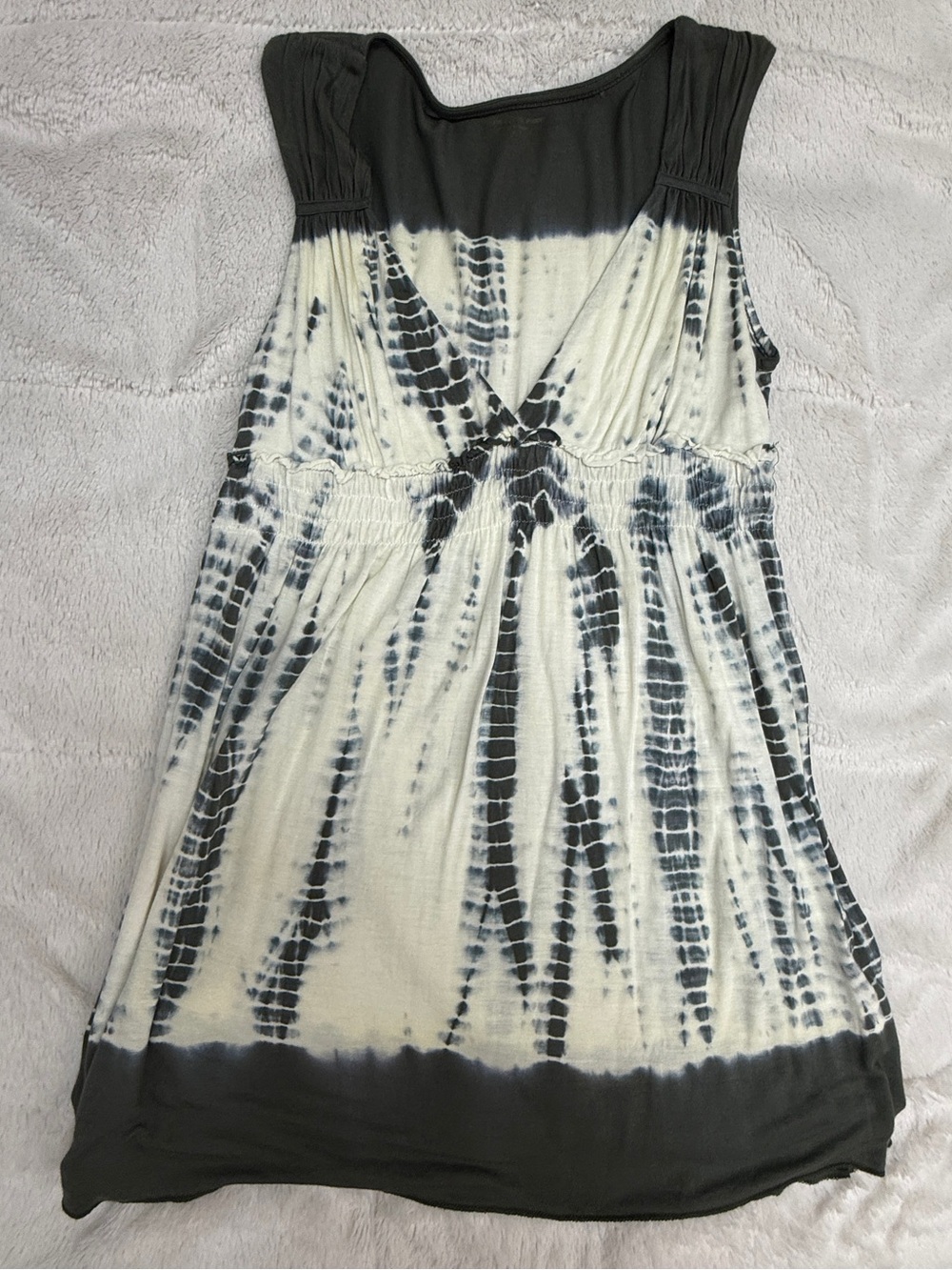 Calvin Klein women’s sleeveless top size S tie-dye loose fit grey & white